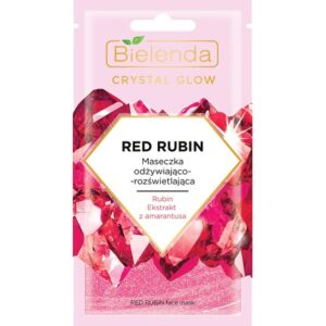 Bielenda Crystal Glow Red Rubin Nourishing and Brightening Face Mask 8g Vegan Cosmetic