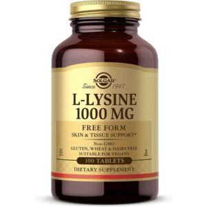 Solgar L-Lysine 1000mg 100 Tablets - Collagen Support - Non GMO Vegan Gluten Free