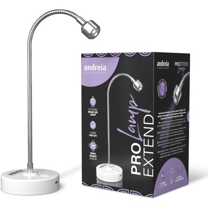Andreia Professional PRO EXTEND Nail Manicure Lamp with 360º Movement - Compatible with PRO EXTEND False Nail Tips - Cures LED & UV - 3 Watts Tips Lamp
