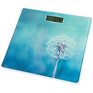ETA Digital Breeze Glass Platform Bathroom Scale with LCD Display Blue